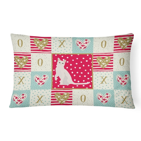 Carolines Treasures CK5749PW1216 Burmilla 1 Cat Love Canvas Fabric Decorative Pillow, 12H x16W, multicolor