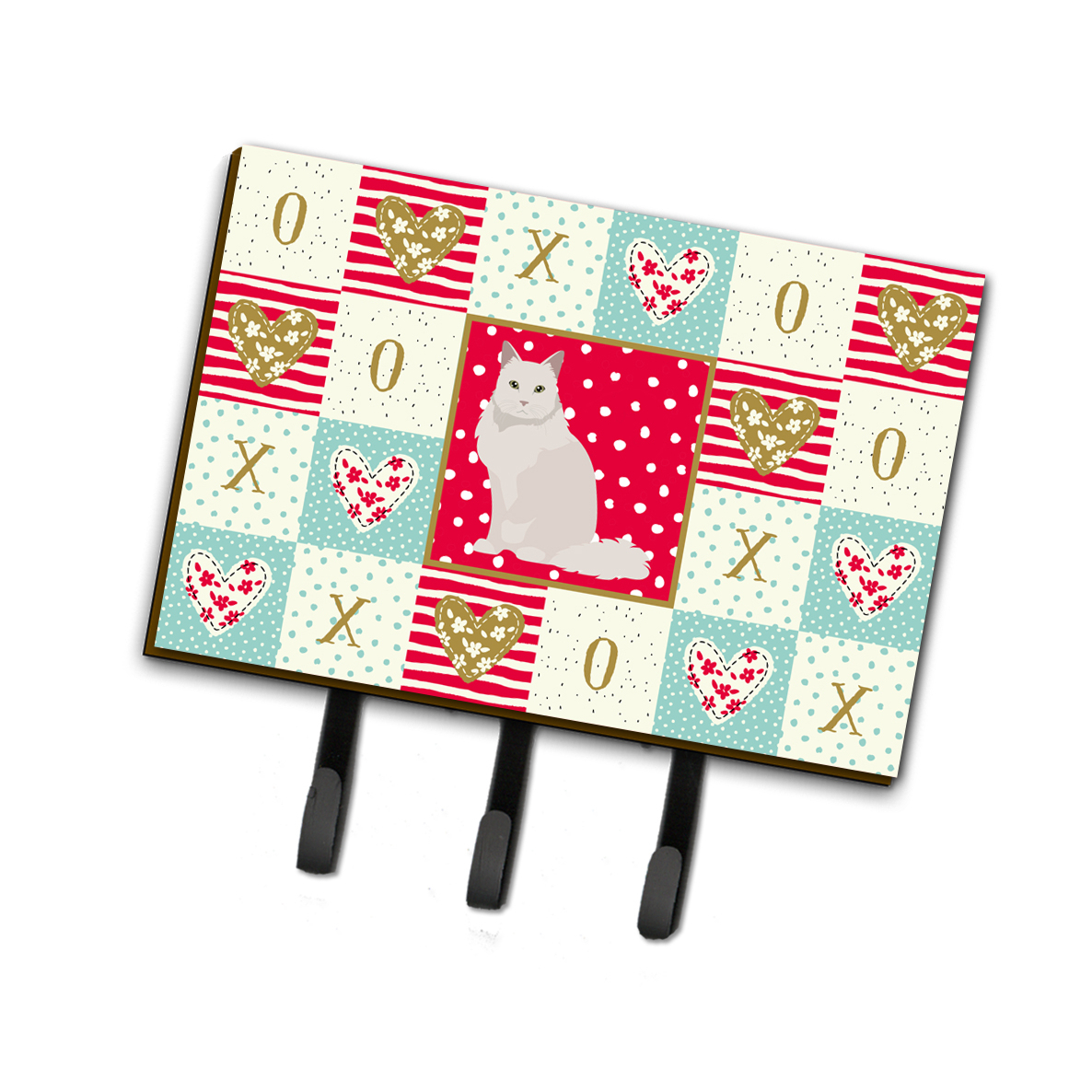 CAROLINE'S TREASURES Carolines Treasures CK5751TH68 Chantilly Tiffany Cat Love Leash or Key Holder Triple Hook multicolor