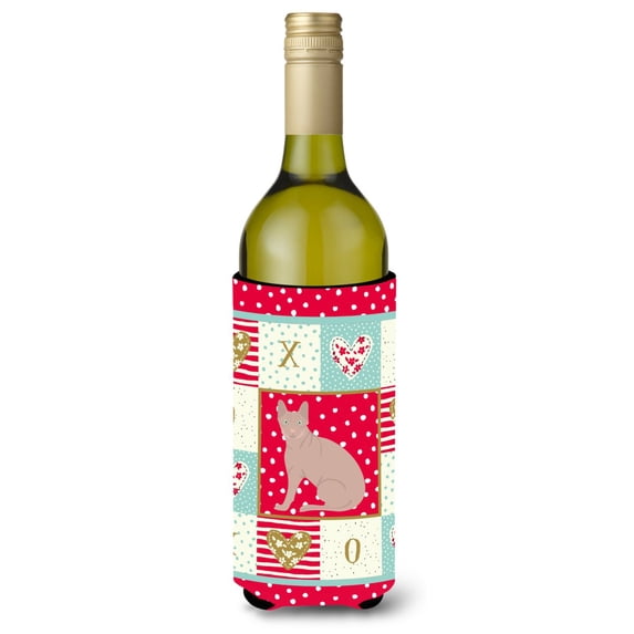 Carolines Treasures CK5759LITERK Don Sphynx Cat Love Wine Bottle Hugger Wine Bottle multicolor