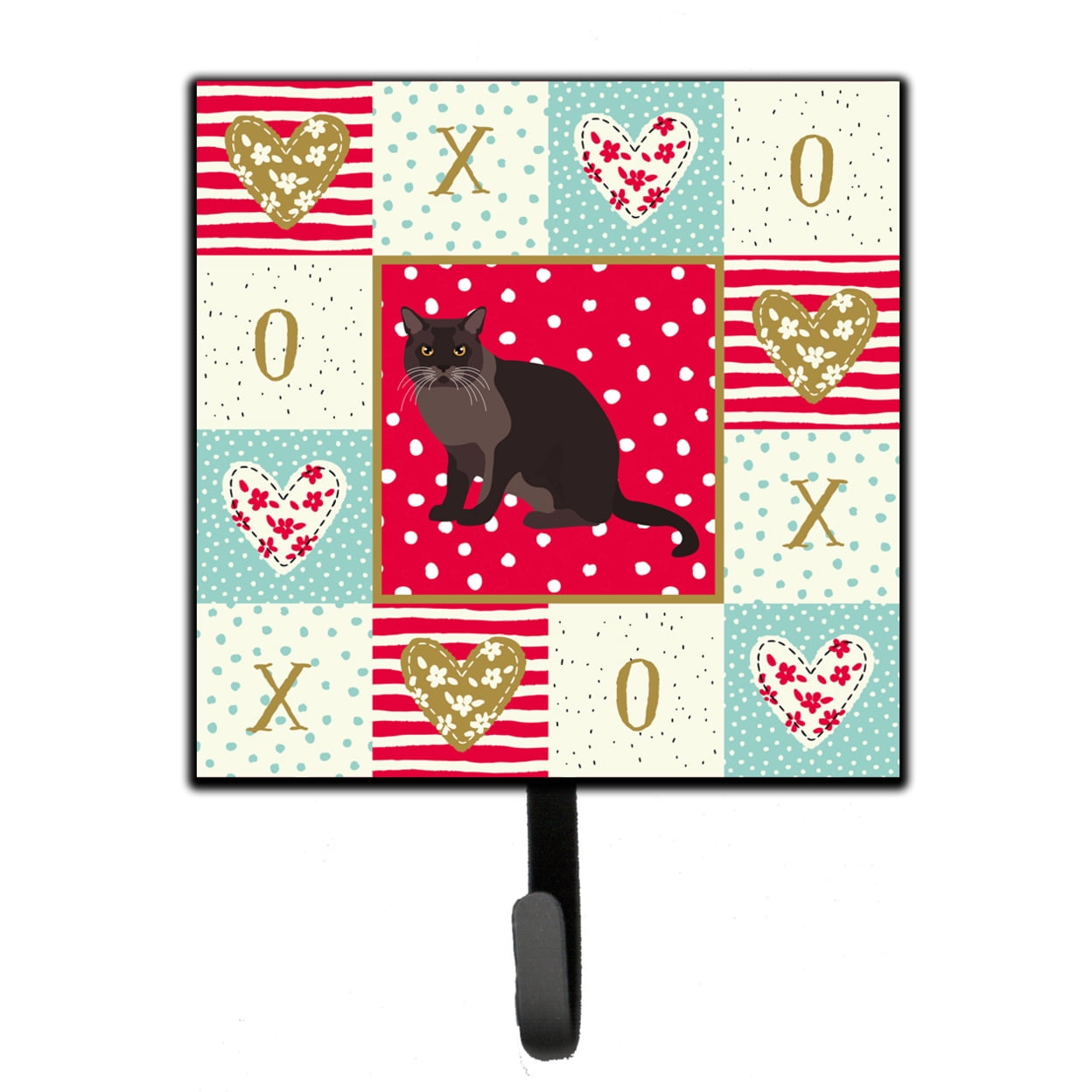 Carolines Treasures CK5761SH4 European Burmese Cat Love Leash or Key Holder Single Hook multicolor