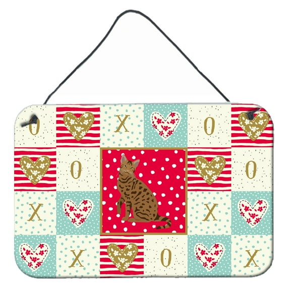 Carolines Treasures CK5774DS812 Ocicat 2 Cat Love Wall or Door Hanging Prints 8x12 multicolor