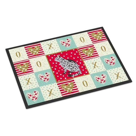 Carolines Treasures Serengeti Cat Love Indoor or Outdoor Mat 18x27 doormats, Multicolor