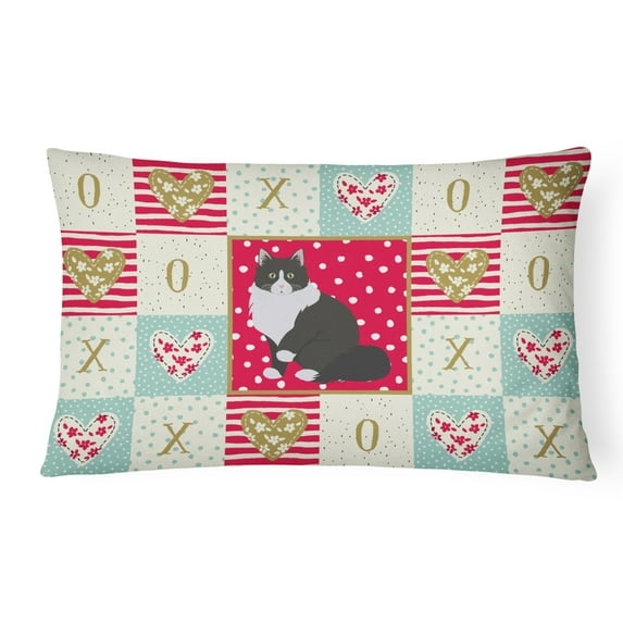 Carolines Treasures CK5788PW1216 Siberian Forest Cat Love Canvas Fabric Decorative Pillow, 12H x16W, multicolor