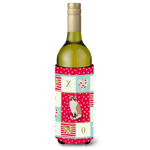 Carolines Treasures CK5791LITERK Snowshoe Cat Love Wine Bottle Hugger Wine Bottle multicolor