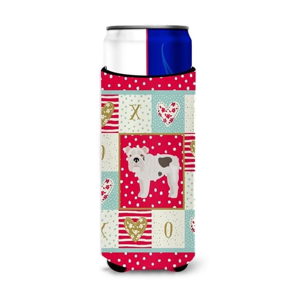 Carolines Treasures CK5831MUK 12 oz English Bulldog No.2 Love Ultra Hugger for Slim Cans