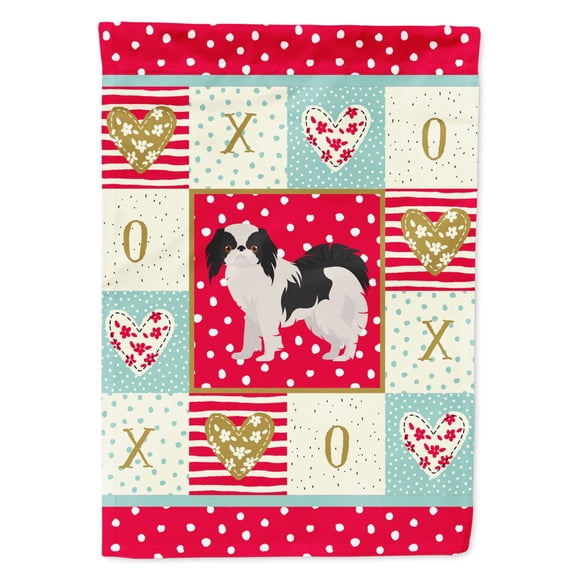 Carolines Treasures CK5849CHF Japanese Chin 2 Love Flag Canvas House Size Large multicolor