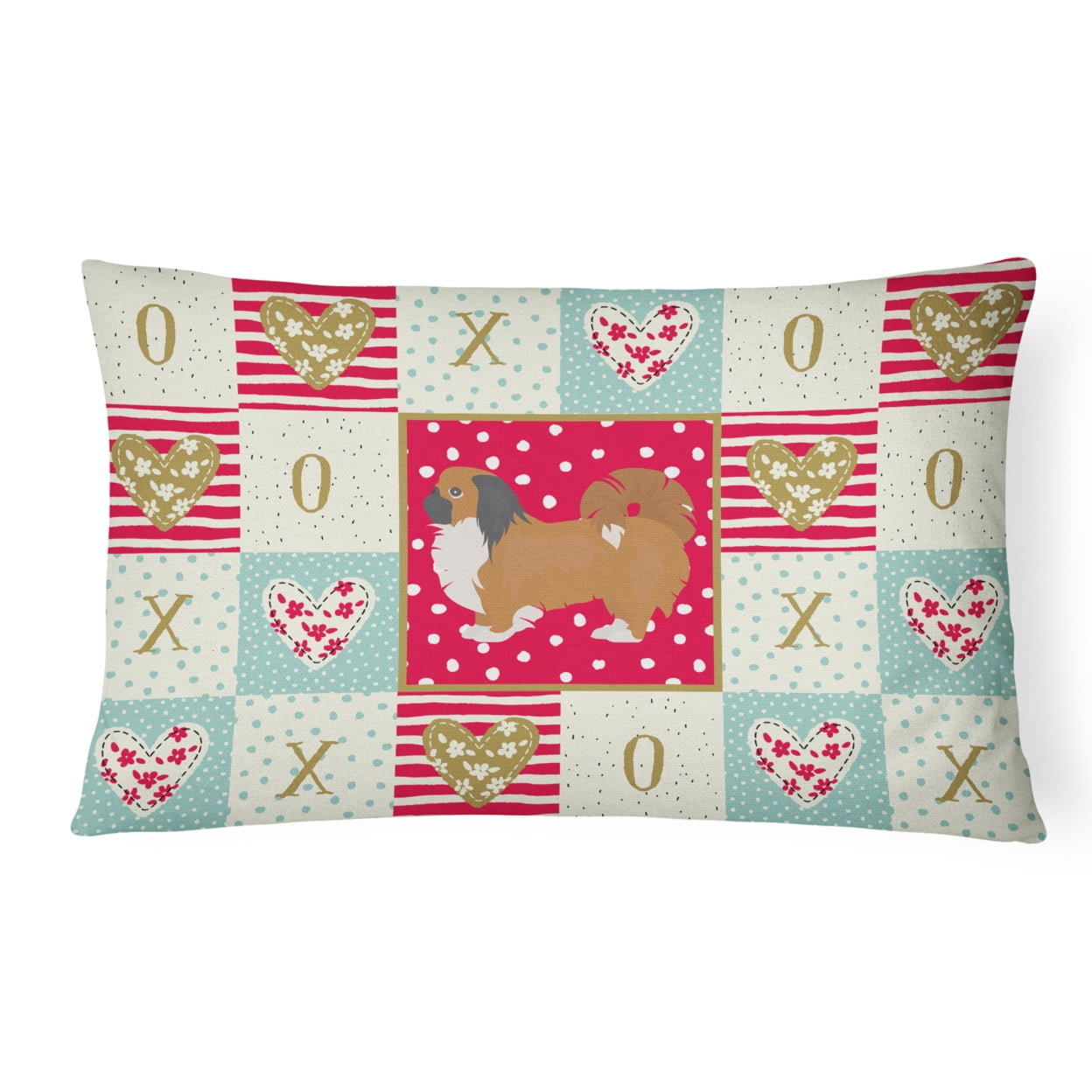 Pekingese Love Canvas Fabric Decorative Pillow
