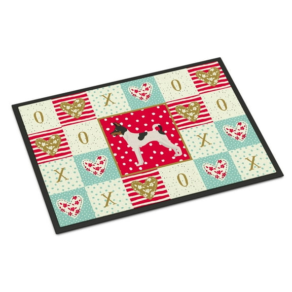 Carolines Treasures CK5899MAT Toy Fox Terrier Love Door Mat Indoor Rug or Outdoor Welcome Mat 18x27 Doormat 27"L x 18"W