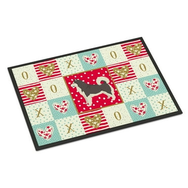 Carolines Treasures CK5903MAT Alaskan Malamute Love Door Mat Indoor Rug or Outdoor Welcome Mat 18x27 Doormat 27"L x 18"W
