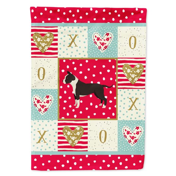 Carolines Treasures CK5905GF American Staffordshire Terrier Love Flag Garden Size Small multicolor