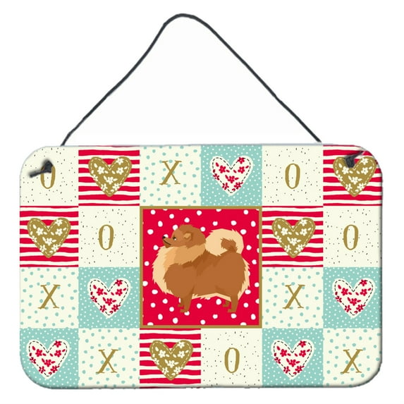 Carolines Treasures CK5945DS812 Pomeranian Love Wall or Door Hanging Prints 8x12 multicolor