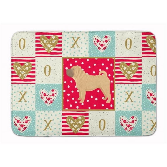 Carolines Treasures CK5952RUG 19 x 27 in. Shar Pei Love Machine Washable Memory Foam Mat