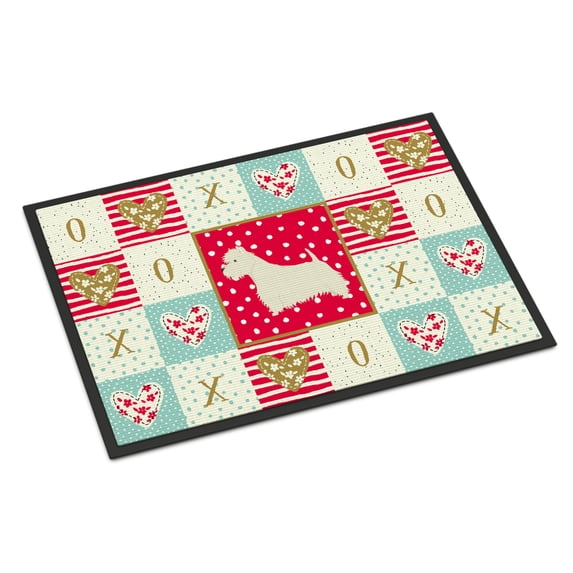 Carolines Treasures CK5959JMAT Westie Love Door Mat Indoor Rug or Outdoor Welcome Mat 24x36 Doormat 36"L x 24"W