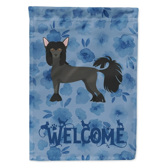 Carolines Treasures CK5977GF Chinese Crested 1 Welcome Flag Garden Size Small multicolor
