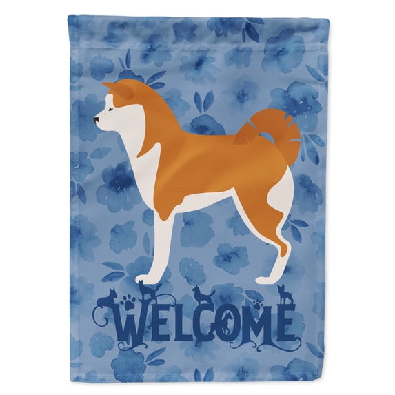 Akita Welcome Flag Canvas House Size