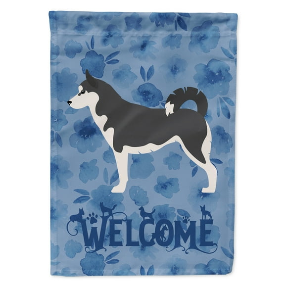 Carolines Treasures CK6207GF Siberian Husky Welcome Flag Garden Size Small multicolor