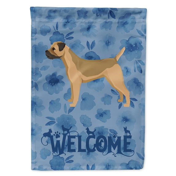 Carolines Treasures CK6227CHF Border Terrier Welcome Flag Canvas House Size Large multicolor