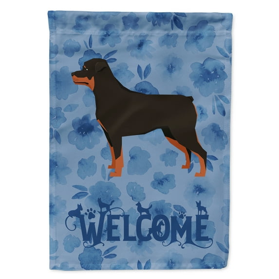 Carolines Treasures CK6262CHF Rottweiler Welcome Flag Canvas House Size Large multicolor