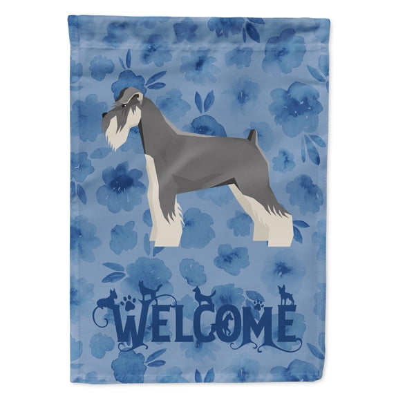 Schnauzer Welcome Flag Canvas House Size