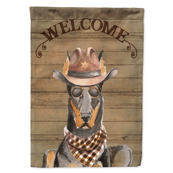 Carolines Treasures CK6316CHF Doberman Pinscher Country Dog Flag Canvas House Size Large multicolor