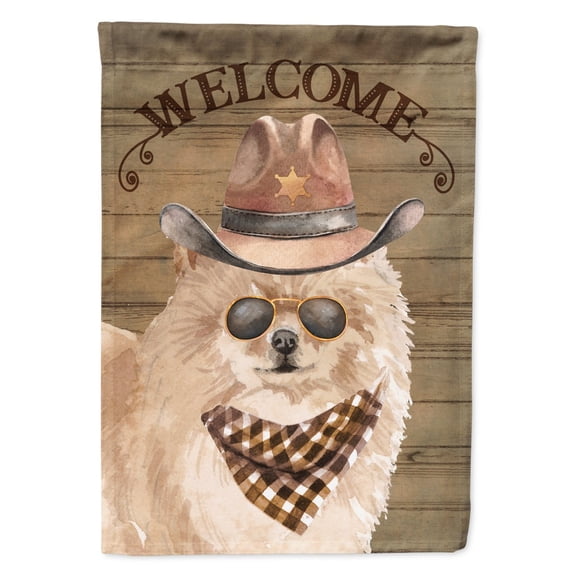 Carolines Treasures CK6349CHF Pomeranian 2 Country Dog Flag Canvas House Size Large multicolor