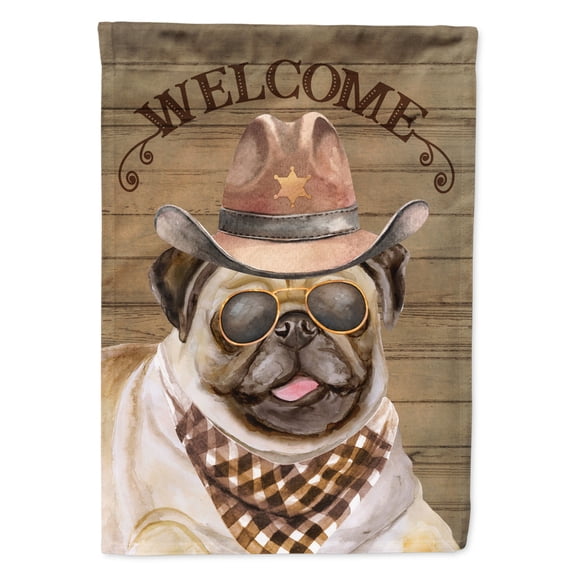 Carolines Treasures CK6351CHF Pug Country Dog Flag Canvas House Size Large multicolor