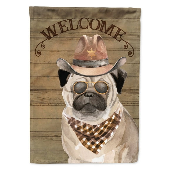 Carolines Treasures CK6352CHF Pug 2 Country Dog Flag Canvas House Size Large multicolor