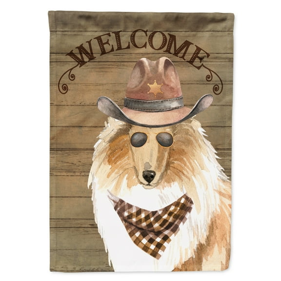 Carolines Treasures CK6354CHF Rough Collie Country Dog Flag Canvas House Size  Large multicolor