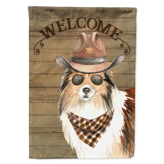 Carolines Treasures CK6360CHF Sheltie Shetland Sheepdog 2 Country Dog Flag Canvas House Size Large multicolor