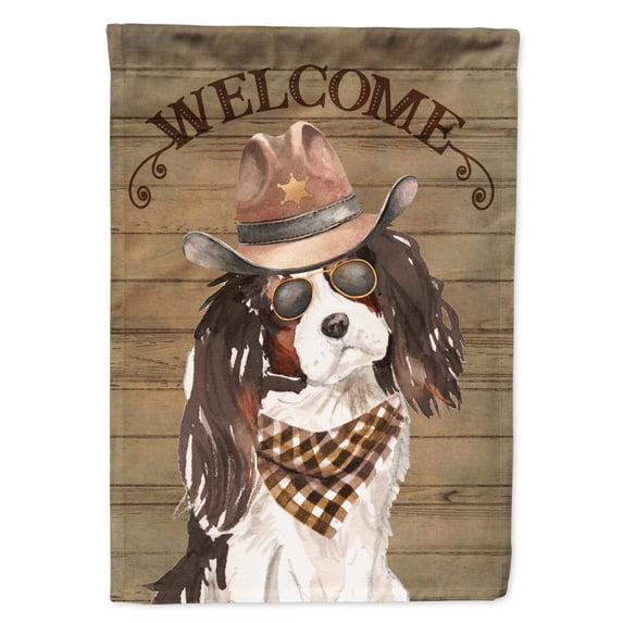 Carolines Treasures CK6371CHF Tricolor Cavalier Spaniel Country Dog Flag Canvas House Size Large multicolor
