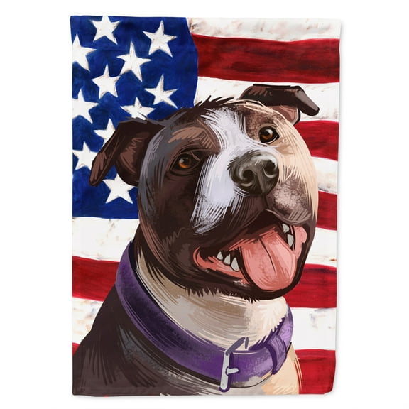 Carolines Treasures CK6467GF Bull Terrier Dog American Garden Size outdoor-flags, Multicolor