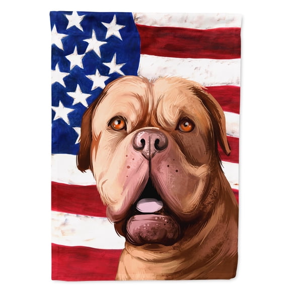 Dogue de Bordeaux Dog American Flag Flag Canvas House Size