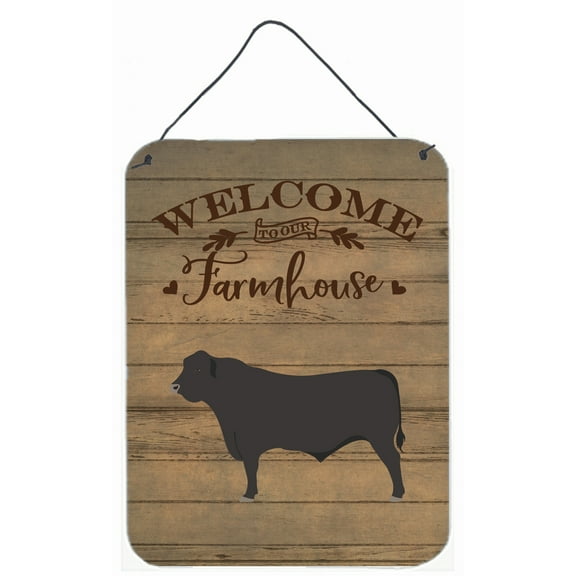 Caroline's Treasures CK6772DS1216 Black Angus Cow Welcome Wall or Door Hanging Prints, 12x16, multicolor