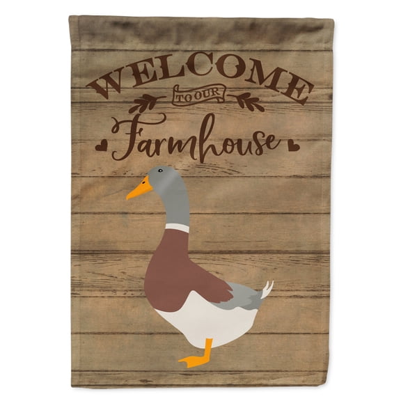 Carolines Treasures CK6807CHF Saxony Sachsenente Duck Welcome Canvas House Size outdoor-flags, Multicolor