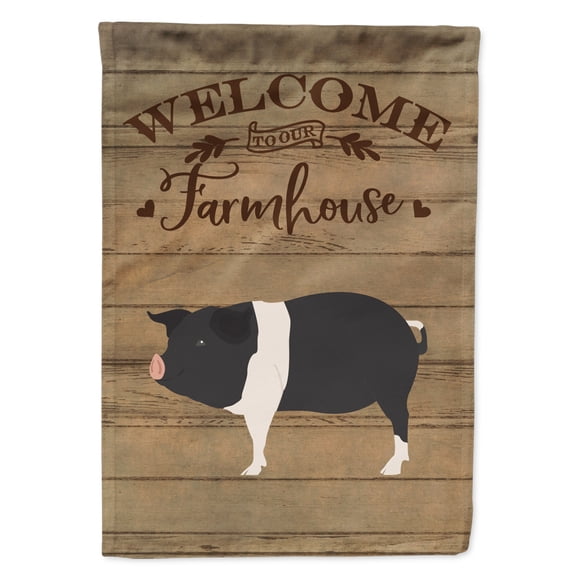 Caroline's Treasures CK6883GF Hampshire Pig Welcome Flag Garden Size , Small, multicolor
