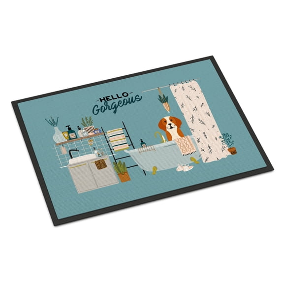 English Foxhound in Bathtub Indoor or Outdoor Mat 24x36 CK7532JMAT