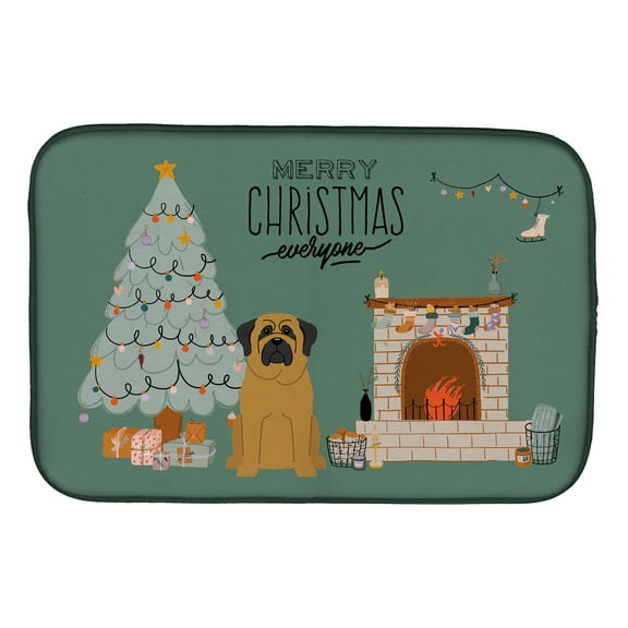 Mastiff Christmas Everyone Dish Drying Mat