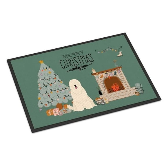 Carolines Treasures CK7587MAT 18 x 27 in. South Russian Sheepdog Christmas Everyone Indoor or Outdoor Mat