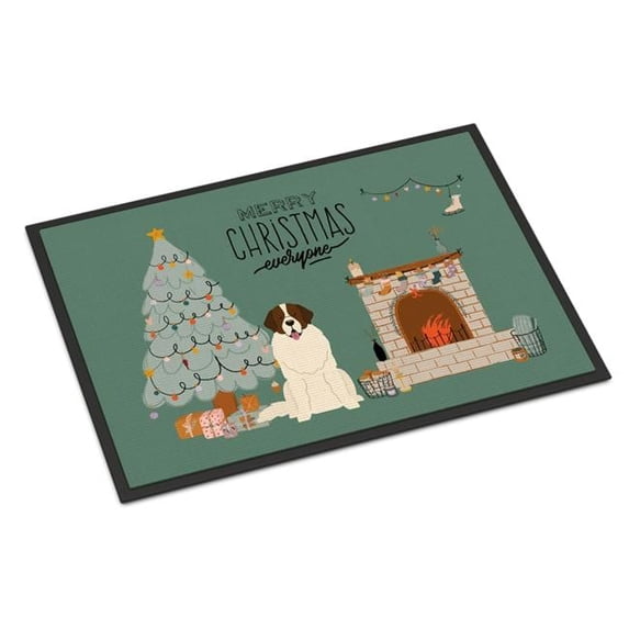 Carolines Treasures CK7590MAT 18 x 27 in. Moscow Watchdog Christmas Everyone Indoor or Outdoor Mat