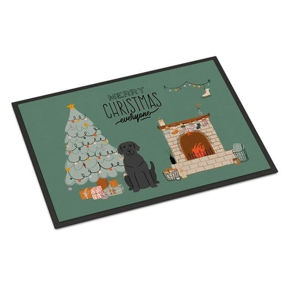 Carolines Treasures CK7620MAT 18 x 27 in. Black Labrador Christmas Everyone Indoor or Outdoor Mat