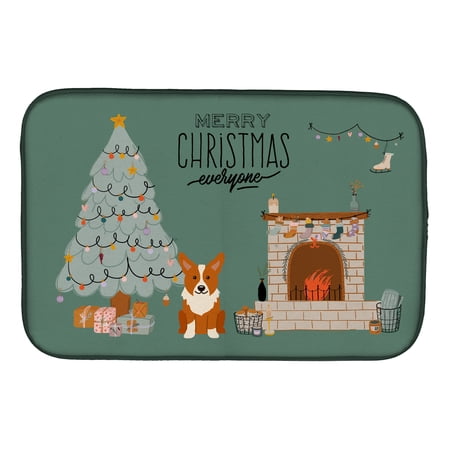Corgi Christmas Everyone Dish Drying Mat