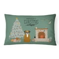 thumbnail image 1 of Carolines Treasures CK7679PW1216 Flashy Fawn Boxer Christmas Everyone Canvas Fabric Decorative Pillow 12H x16W, 1 of 4