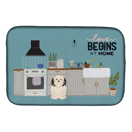 Lowchen Kitchen Scene Dish Drying Mat