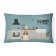 thumbnail image 1 of Carolines Treasures CK7725PW1216 Basset Hound Kitchen Scene Canvas Fabric Decorative Pillow 12H x16W multicolor, 1 of 4