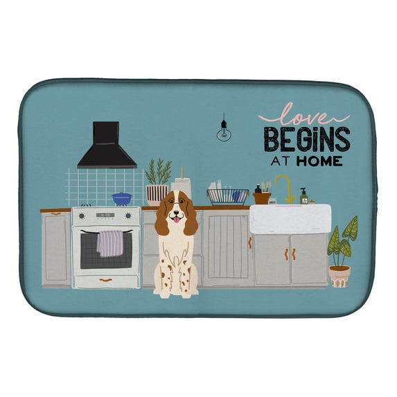 Russian Spaniel Kitchen Scene Dish Drying Mat