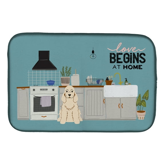Buff Cocker Spaniel Kitchen Scene Dish Drying Mat