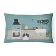 thumbnail image 1 of Carolines Treasures CK7809PW1216 Black White Pekingese Kitchen Scene Canvas Fabric Decorative Pillow 12H x16W multicolor, 1 of 4
