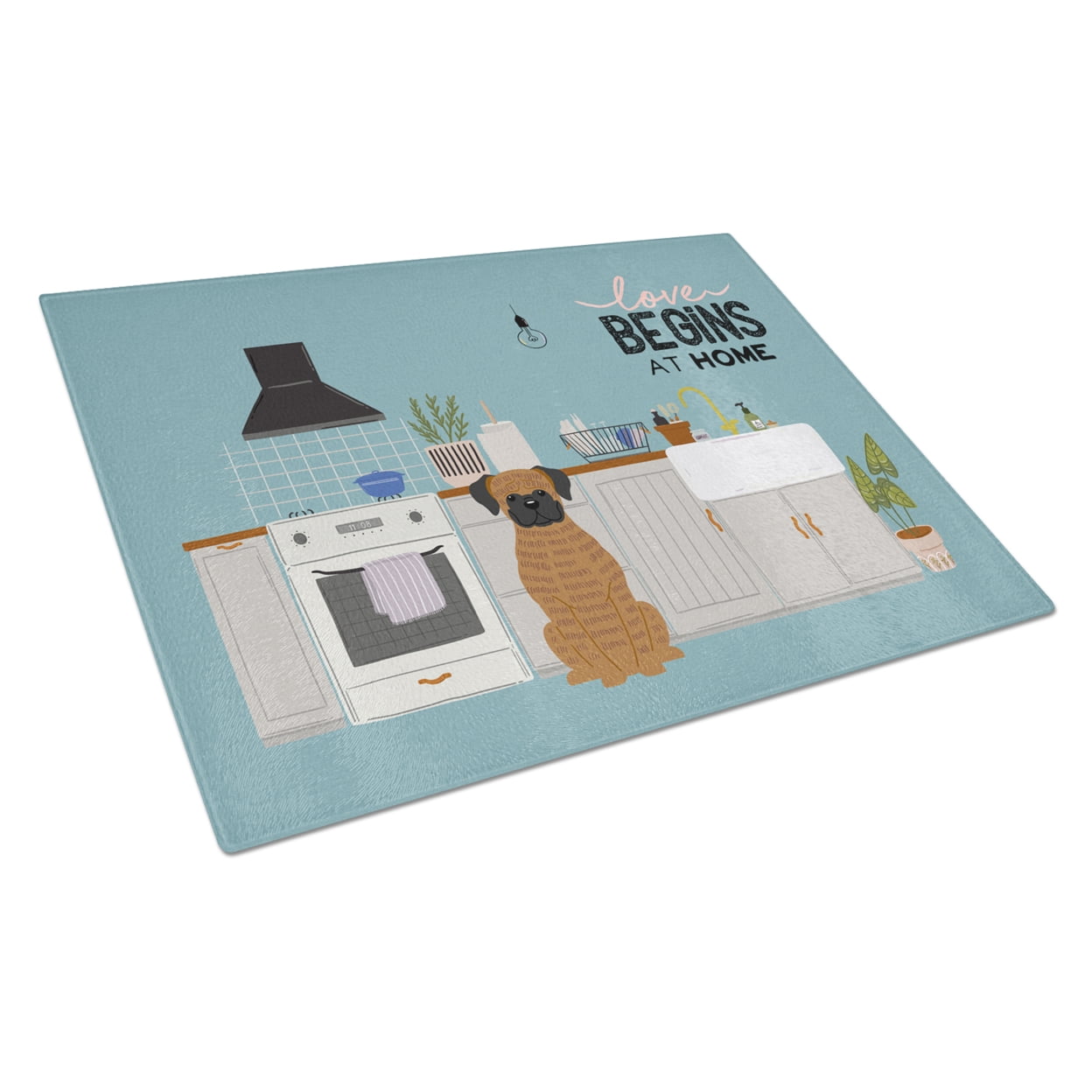 Carolines Treasures CK7821LCB Brindle Boxer Kitchen Scene Glass Cutting ...