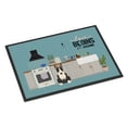 thumbnail image 1 of Black White Bull Terrier Kitchen Scene Door Mat, 1 of 4