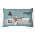 thumbnail image 1 of Carolines Treasures CK7840PW1216 Dark Brindle Bull Terrier Kitchen Scene Canvas Fabric Decorative Pillow 12H x16W, 1 of 4